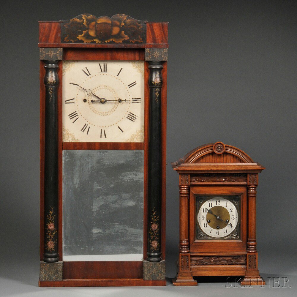 Appraisal: Junghans Westminster Chime Mantel Clock c the carved dome-top walnut