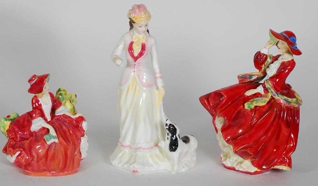 Appraisal: THREE ROYAL DOULTON CHINA FIGURES comprising 'Sarah' HN No from