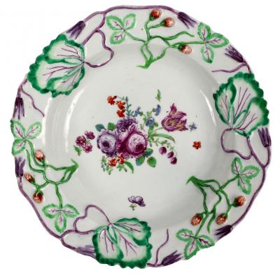 Appraisal: A Longton Hall strawberry deep plate circa cm diameter