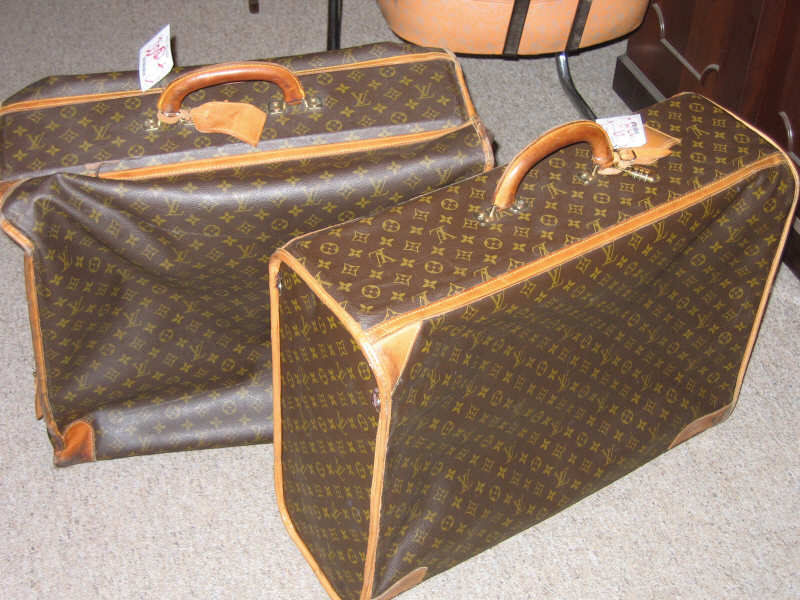 Appraisal: TWO LOUIS VUITTON SUITCASES both soft-side with traditional LV monogram