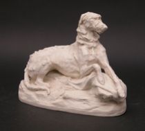 Appraisal: Copeland Porcelain Irish Wolfhound Parian wolfhound statue from Copeland porcelain