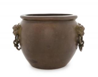 Appraisal: A Bronze Ice Container A Bronze Ice Container the bulbous