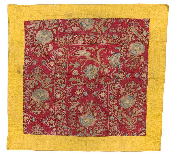 Appraisal: TH-CENTURY DECORATIVE TABLE SCARF FRAGMENT probably English An early embroidery