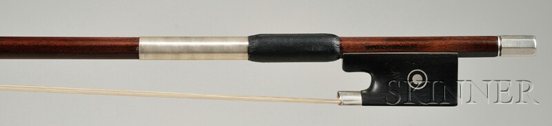 Appraisal: Silver Mounted Violin Bow the round stick stamped MADE IN