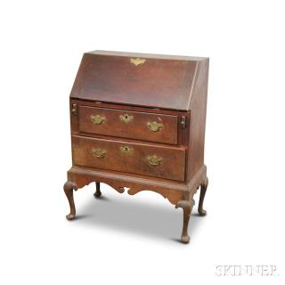 Appraisal: Queen Anne-style Walnut Slant-lid Desk-on-frame ht wd dp in Estimate