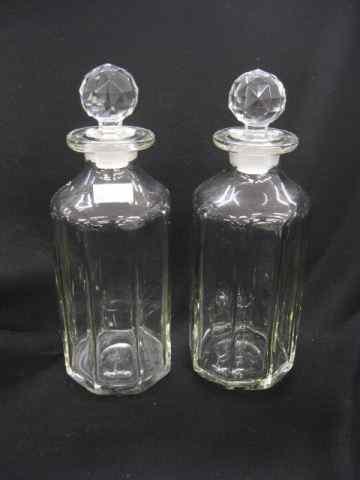 Appraisal: Pair of Cut Crystal Decanters panel cut circa - ''