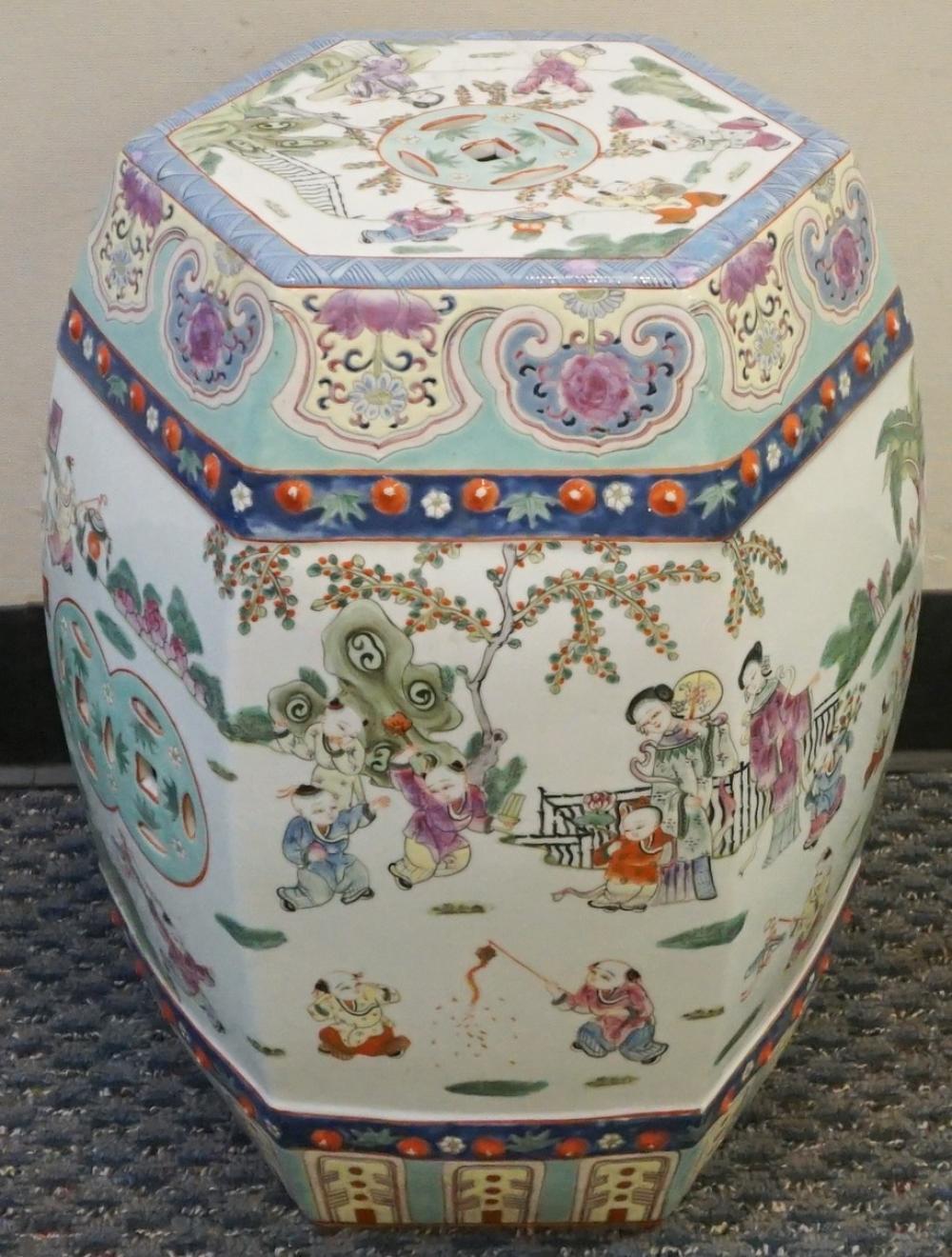 Appraisal: Chinese Rose Medallion Porcelain Garden Seat x in x cm