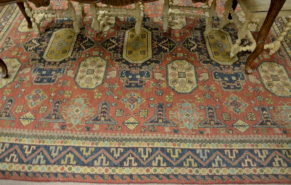 Appraisal: Two rugs including Oriental flatweave one is worn ' x