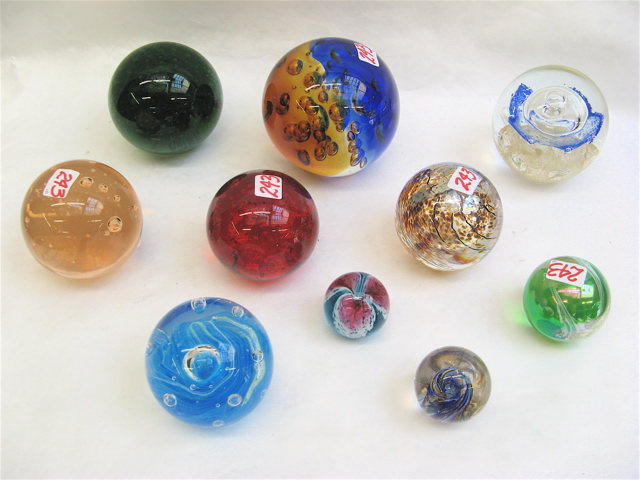 Appraisal: COLLECTORS GROUP OF GLASS PAPERWEIGHTS in large medium and small