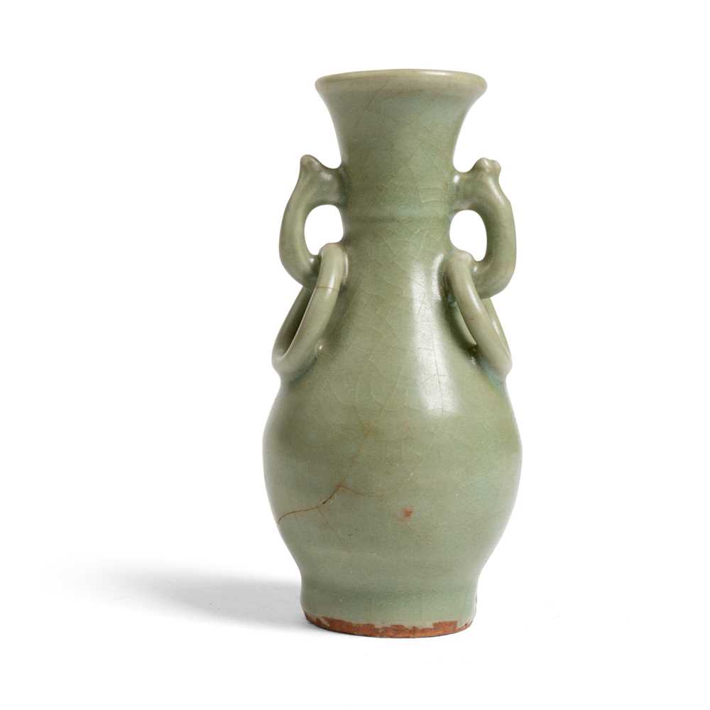 Appraisal: LONGQUAN CELADON-GLAZED VASE MING DYNASTY OR LATER sturdily potted with