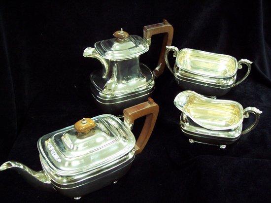 Appraisal: A matched four piece tea and coffee service of oblong