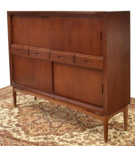 Appraisal: Danish mid-century modern teak sideboard c s rectangular case fitted