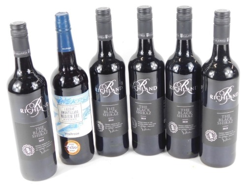 Appraisal: Five bottles of Richland Black Shiraz together with a bottle