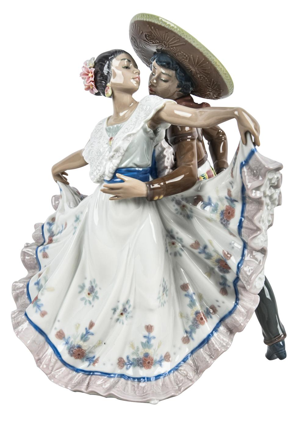 Appraisal: LLADRO MEXICAN DANCERS PORCELAIN FIGURAL GROUPwith original box inches high