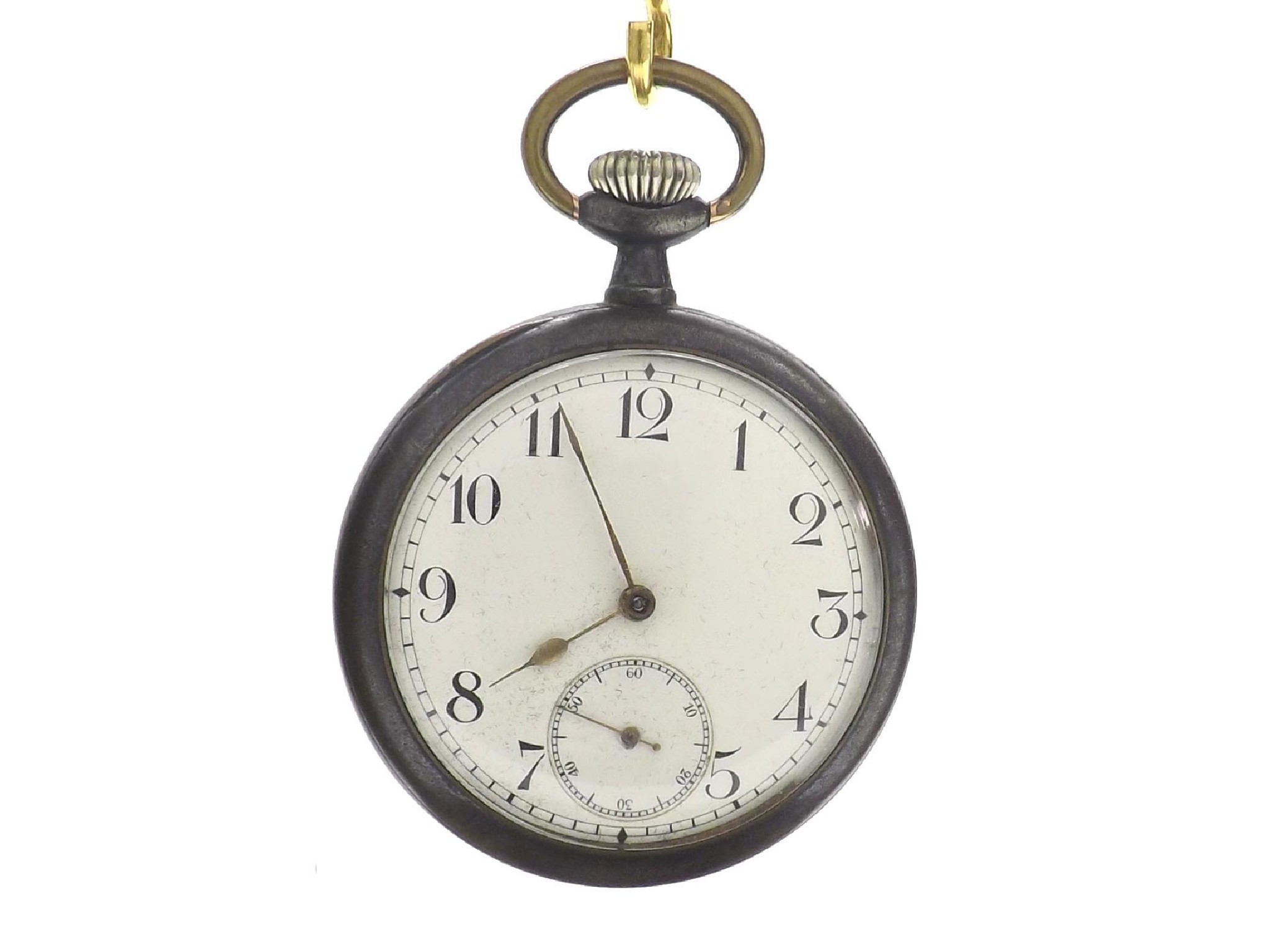 Appraisal: Omega gunmetal lever pocket watch the gilt movement jewelled to