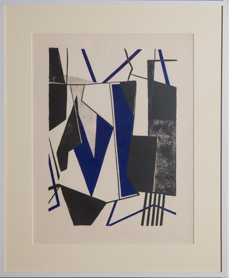 Appraisal: RALSTON CRAWFORD - THE GLASS H Lithograph in blue and