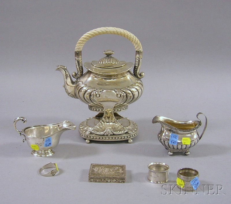 Appraisal: Seven Pieces of Silver and Silver Plate Serving and Vanity