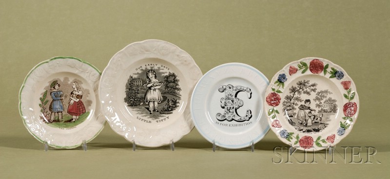 Appraisal: Five Transfer Printed Children's Plates England th and th century