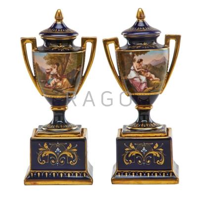 Appraisal: PAIR OF ROYAL VIENNA PORCELAIN CABINET VASES Condition Report