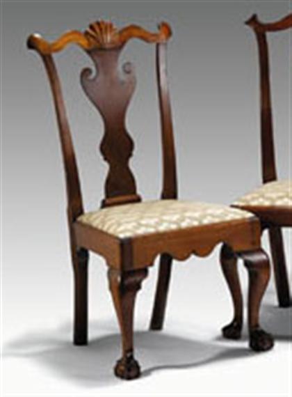 Appraisal: Chippendale walnut side chair philadelphia circa The serpentine crest centering