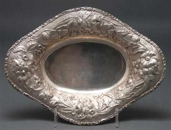 Appraisal: American repousse sterling silver serving dish Baltimore Sterling Silver Co