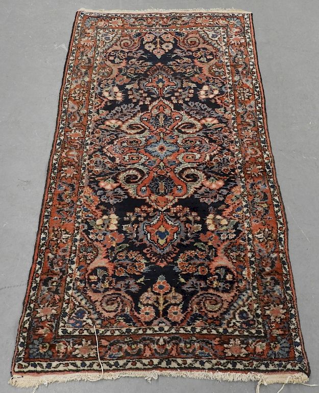 Appraisal: Persian Middle Eastern Wool Carpet Rug Runner Persia Circa Blue