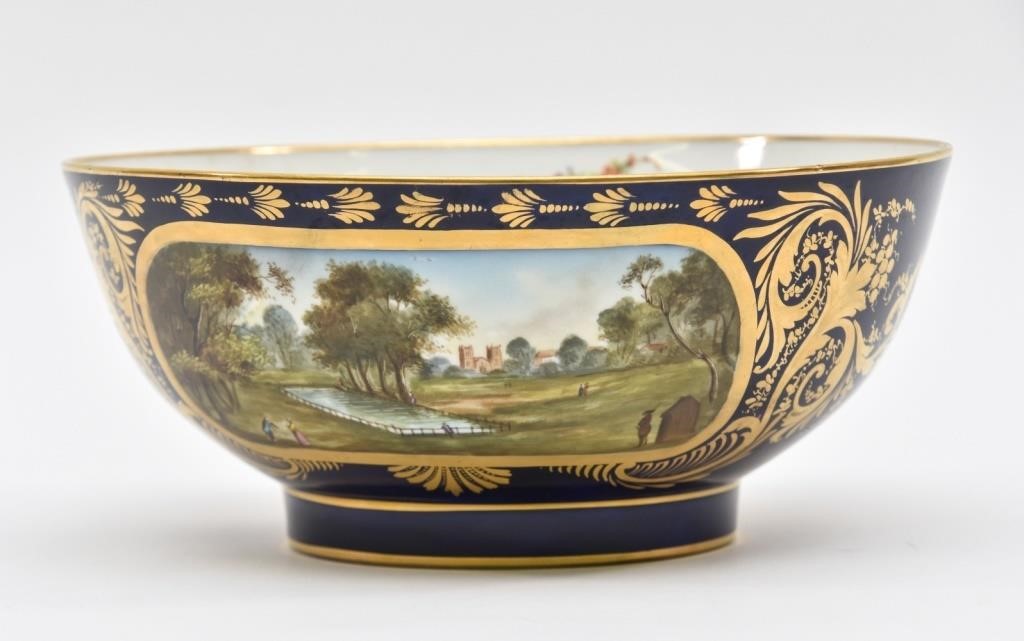 Appraisal: Derby bowl th c with deep blue and gilt decoration