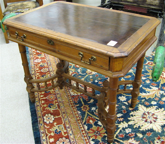 Appraisal: VICTORIAN ELM WRITING TABLE American c having a rectangular panel