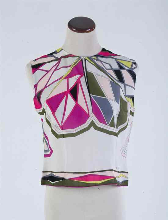 Appraisal: VINTAGE EMILIO PUCCI SILK CROPPED TANK s size signed within