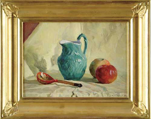 Appraisal: VLADIMIR MIKHAILOVICH SINITSKI Russian - STILL LIFE WITH APPLES AND