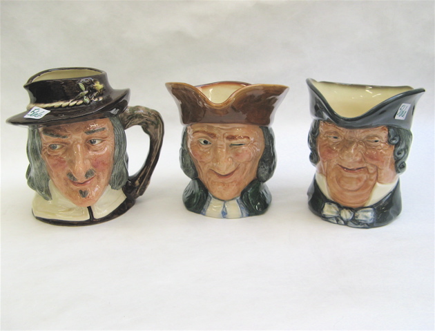 Appraisal: THREE ROYAL DOULTON LARGE TOBY JUGS Parson Brown D A