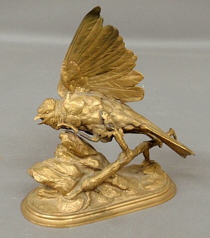 Appraisal: - Comolera Paul French - gilt bronze statue of a