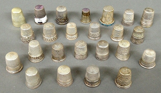 Appraisal: - Twenty-five thimbles- sterling silver English silver troy oz and