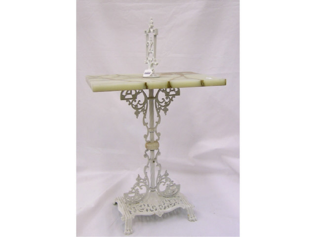 Appraisal: Cast and wrought iron drink stand with paw feet and