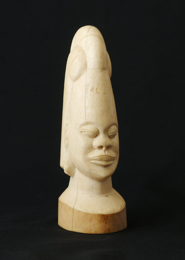 Appraisal: CARVED AFRICAN IVORY FEMALE BUST '' h x '' CONDITION