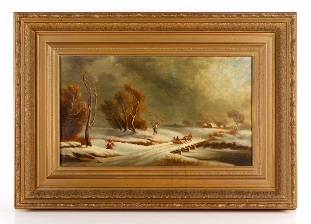 Appraisal: - th C Winter Landscape O C th century winter