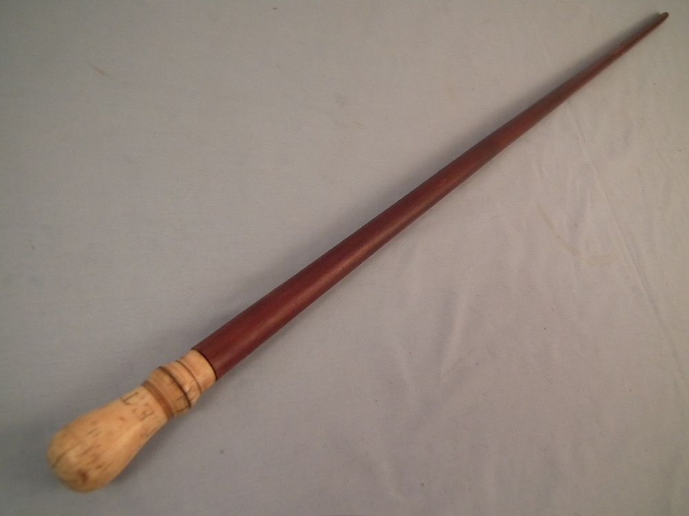 Appraisal: BONE HANDLED CET CANE th century wood shaft cane with