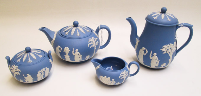 Appraisal: WEDGWOOD JASPERWARE TEA AND COFFEE SERVICE four pieces comprised of