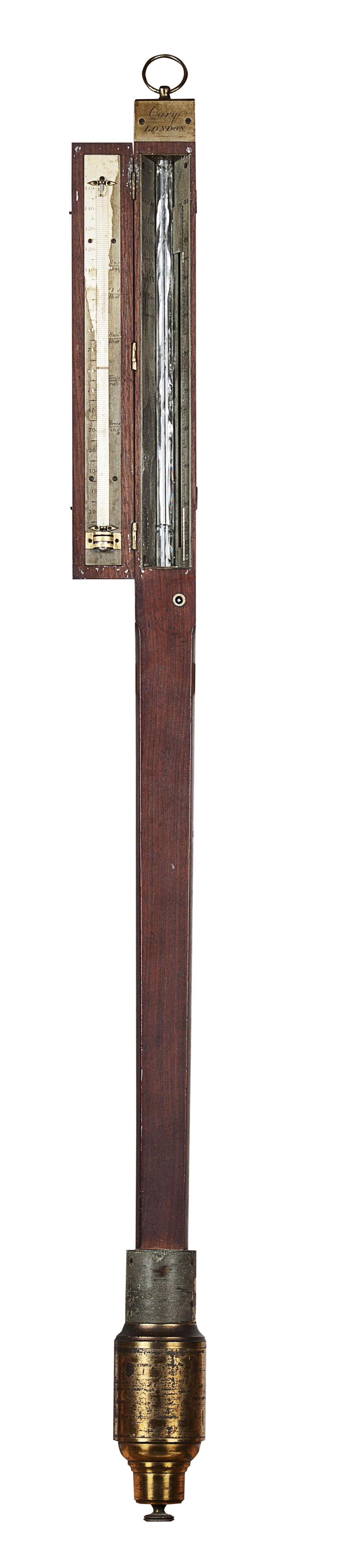 Appraisal: MAHOGANY MARINE STICK BAROMETER BY CARY LONDON EARLY TH CENTURY