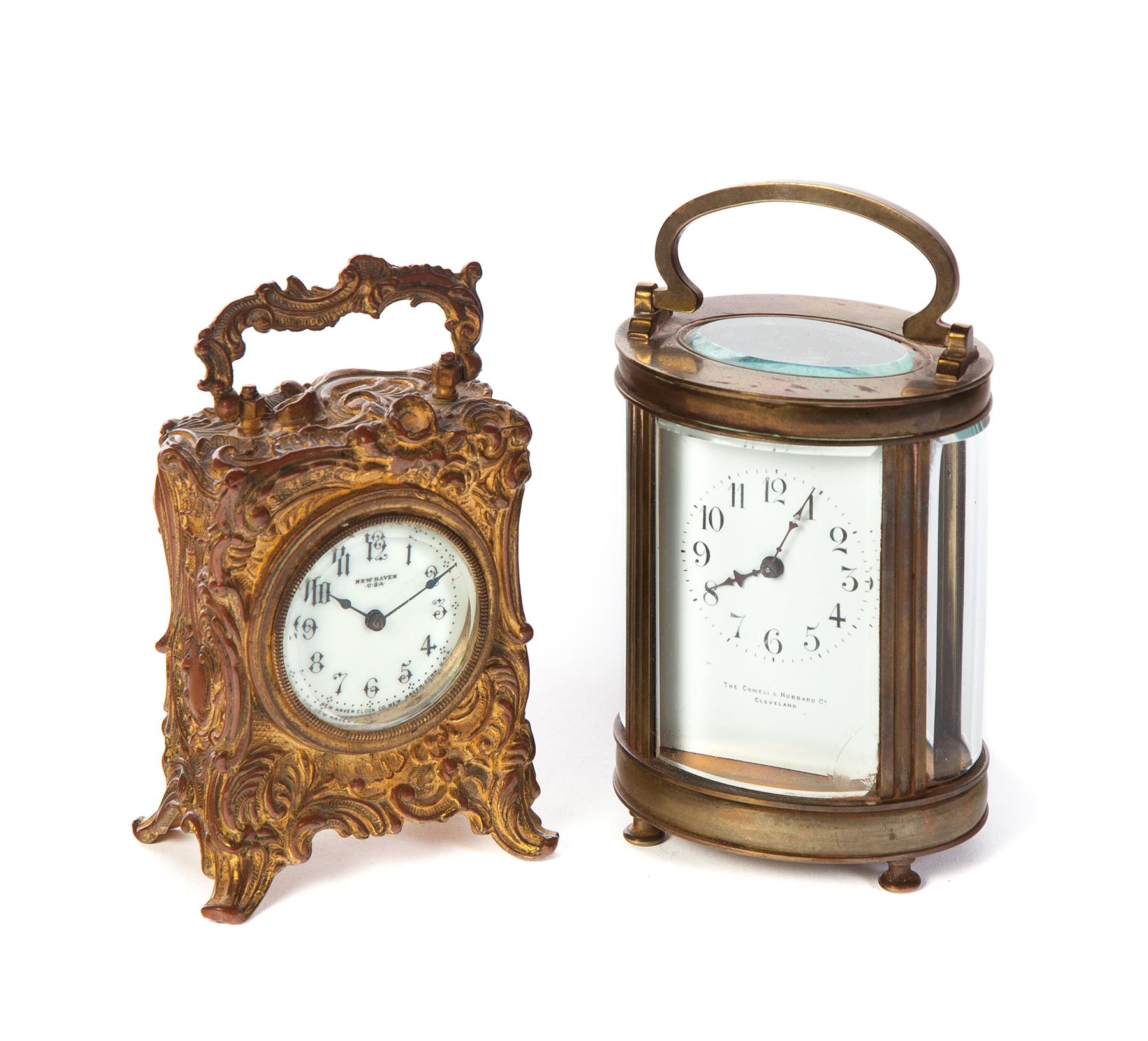 Appraisal: TWO CARRIAGE CLOCKS American th century New Haven Clock Company