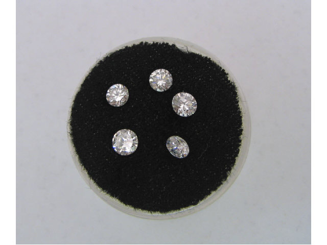 Appraisal: Five round brilliant cut loose diamonds mm avg diameter -