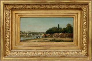 Appraisal: STANISLAS LEPINE OIL ON WOOD PANEL STANISLAS LEPINE FRENCH -