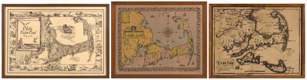 Appraisal: THREE MAPS OF CAPE COD TH CENTURY LARGEST FRAMED X