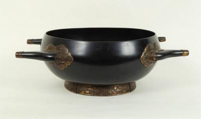 Appraisal: A Japanese lacquer and gilt metal mounted bowl of palanquin