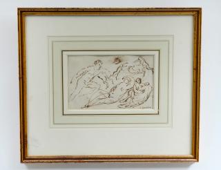 Appraisal: OLD MASTER PEN AND INK DRAWING Signed Le Guerchin l