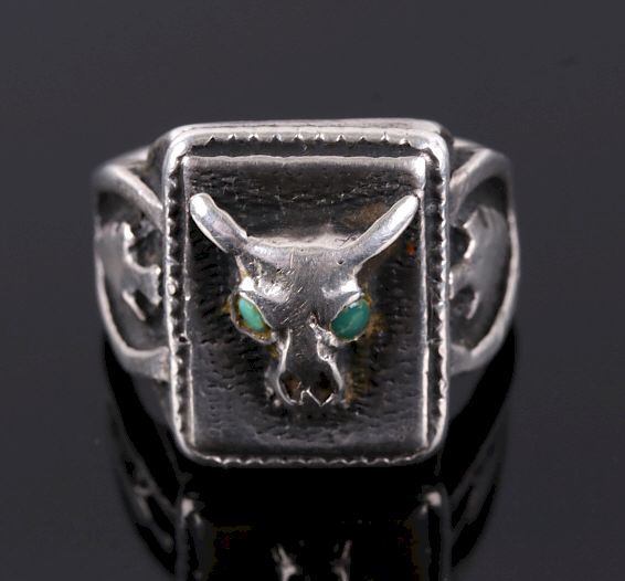 Appraisal: Navajo Fred Harvey Turquoise Silver Ring For your consideration is