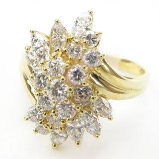 Appraisal: Vintage Approx Carat TW Round Brilliant and Marquise Cut Diamond