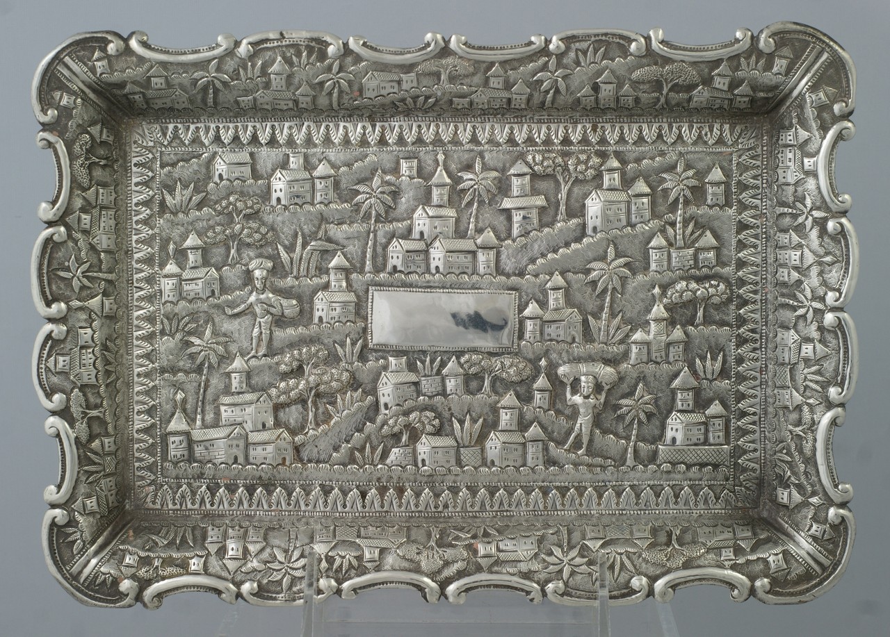 Appraisal: Indian Silver Tray Cutch Troy Oz - x