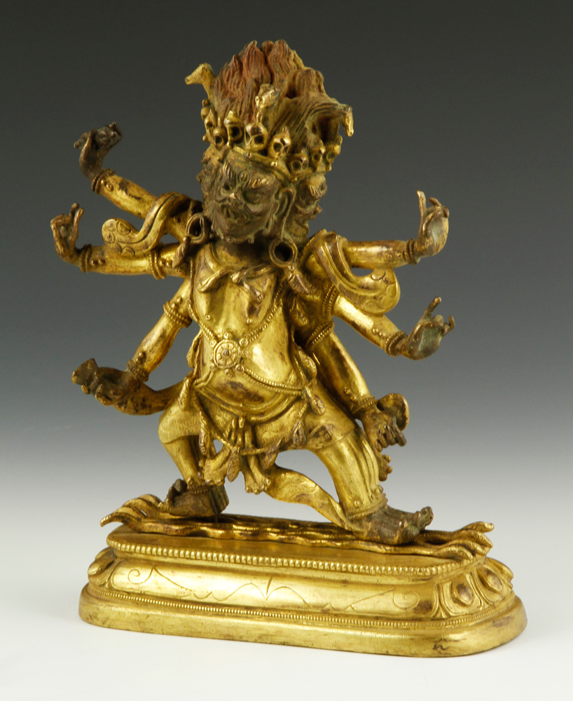 Appraisal: - Sino-Tibetan Gilt Bronze Figure Sino-Tibetan gilt bronze figure of