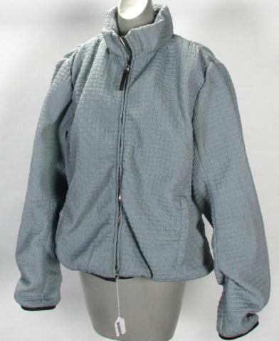 Appraisal: Prada mint green quilted textured zip front jacket with leather